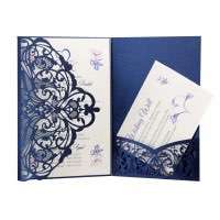 Black Wedding Invitation Laser Cut Paper 